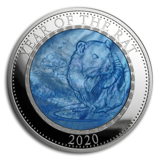 2020 Cook Islands 5 oz Silver Mother of Pearl Year of the Rat 2020 Cook Islands 5 oz Silver Mother of Pearl Year of the Rat